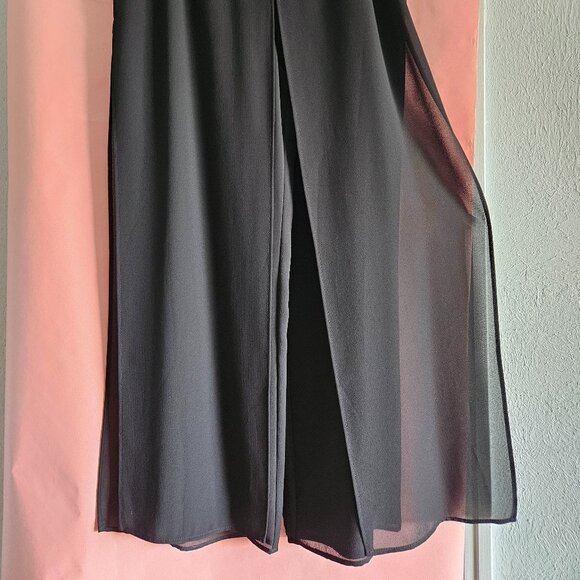 J.R. Nites by Caliendo - Black Wide L Dress pants with Sheer Overlay size 12 P. - Picture 1 of 3